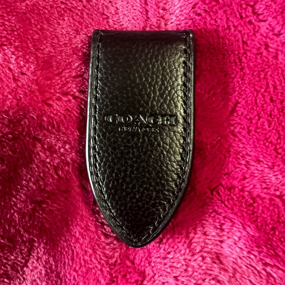 Coach Dark Leather Money Clip